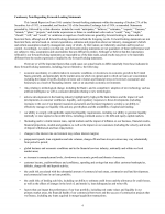 Cautionary Note Regarding Forward-Looking Statements